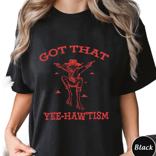 Got That Yee Haw 'Tism Shirt, Trending Unisex Tee Shirt, Unique Shirt Gift, Funny Autism Acceptance Month Retro Sweatshirt, Cute Frog Hoodie