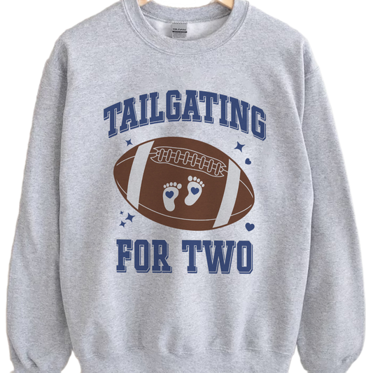 Football Pregnancy Announcement Shirt, Fall Maternity Sweatshirt, Football Gender Reveal, Baby Shower Top Gift, Tailgating for Two Hoodie