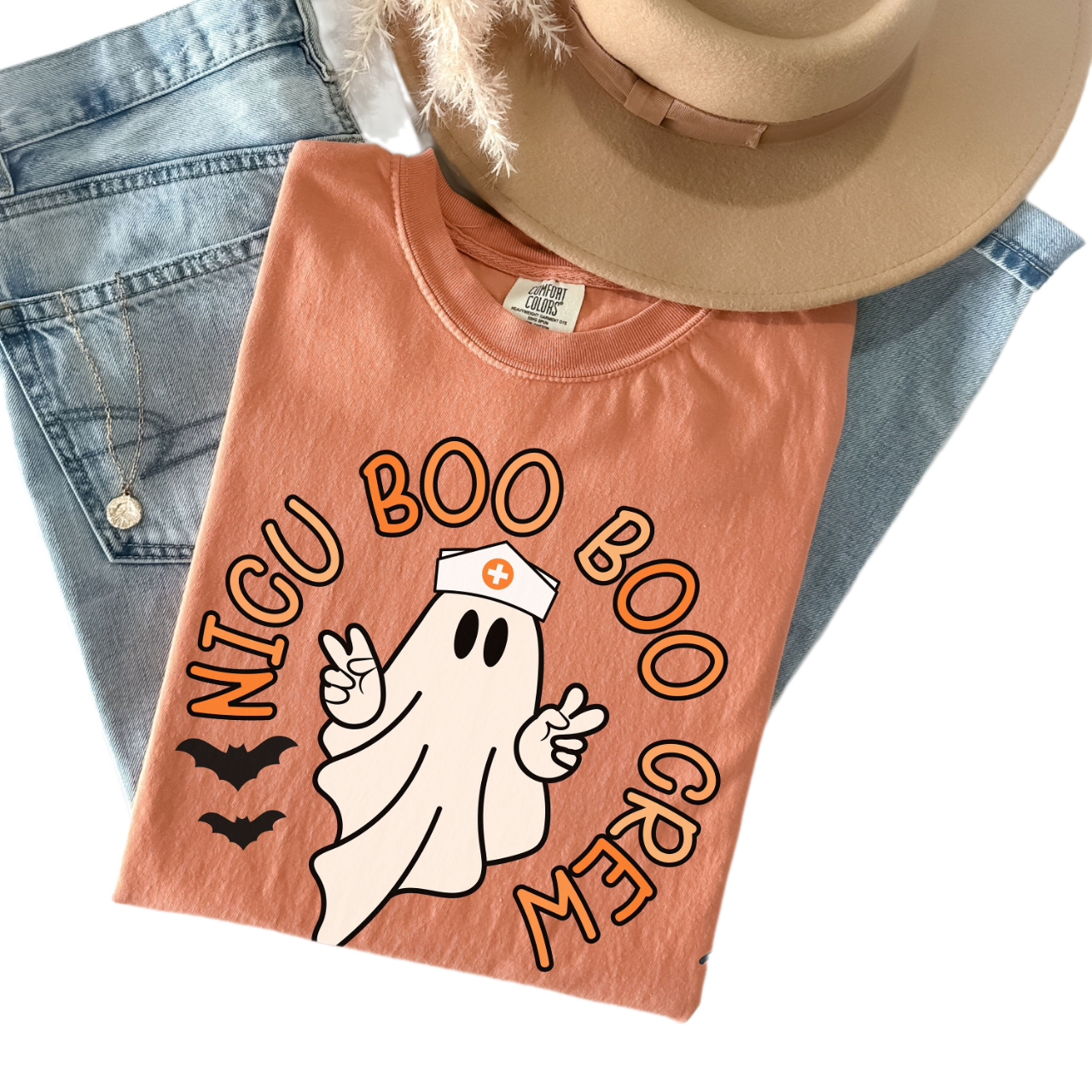 Comfort Colors NICU Halloween Shirt, NICU Nurse Boo Crew