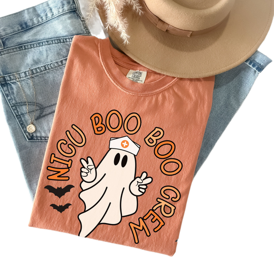 Comfort Colors NICU Halloween Shirt, NICU Nurse Boo Crew