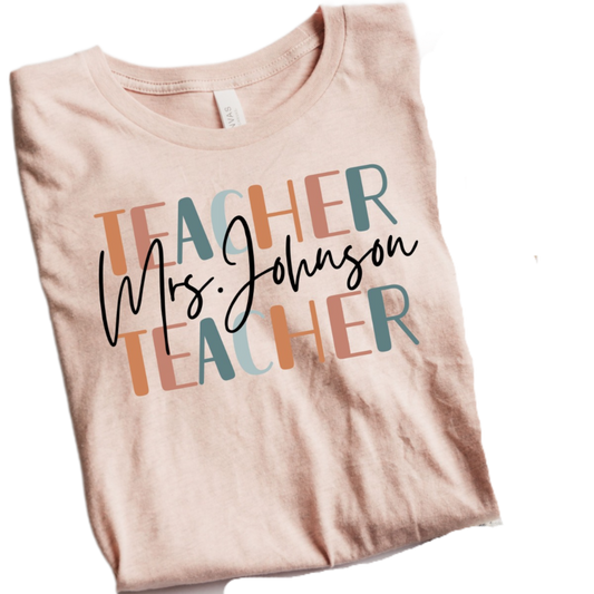 Teacher Team Shirts, Custom Teacher Name, Personalized Teacher, Teacher Appreciation Gift, Custom Teacher Squad Shirt