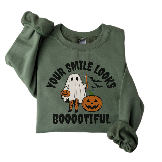 Pediatric Dentist Crewneck , Your Smile Looks Bootiful, Dental Assisant Tee, Spooky Dental Hygienist Sweater