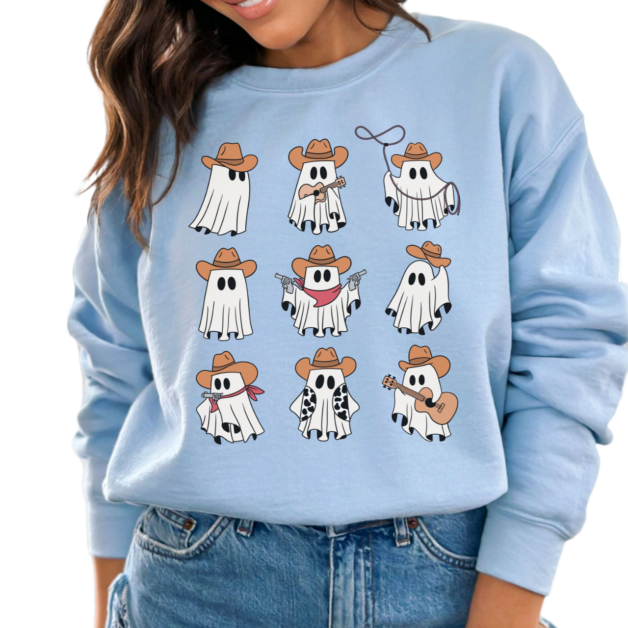 Cowboy Ghost Shirt, Western Halloween Sweatshirt, Cute Spooky Shirt