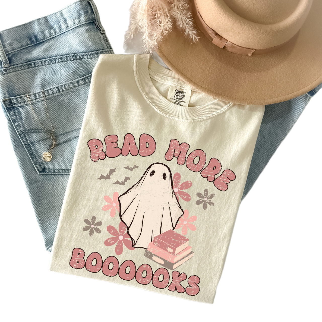 Teacher Halloween Shirt, Read more books ghost shirt, Floral ghost Tshirt