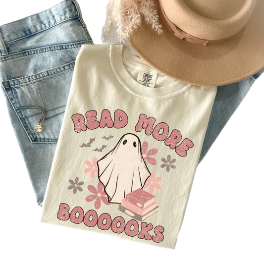 Teacher Halloween Shirt, Read more books ghost shirt, Floral ghost Tshirt