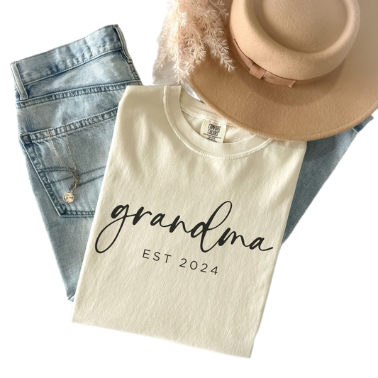 Custom Grandma Shirt, Grandma Est 2024 Shirt, Gift for Grandma, Mother's Day