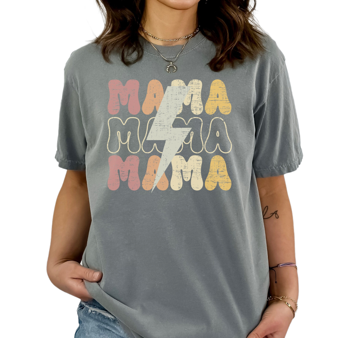 Comfort Colors Retro Mama Shirt, New Mom Shirt, Groovy Mom Shir