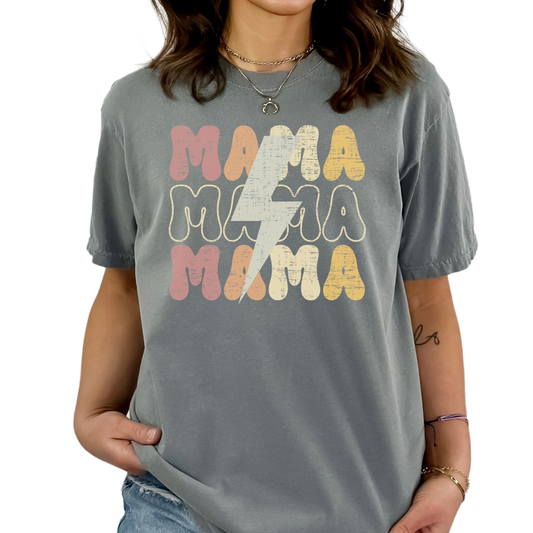 Comfort Colors Retro Mama Shirt, New Mom Shirt, Groovy Mom Shir