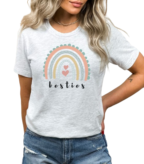 Besties rainbow shirt, best friend shirts, bestie gift