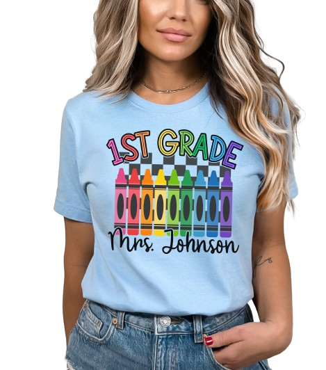 Custom 1st Grade Teacher Shirt, Personalized Teacher Name Shirt