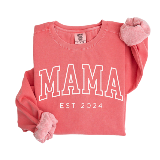 Mama Est 2024 Sweater, Comfort Colors Mom Sweatshirt, Gift for Mom, Cool Mom