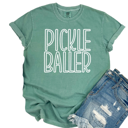 Comfort Colors Pickle baller T Shirt, Cute Pickleball Shirt