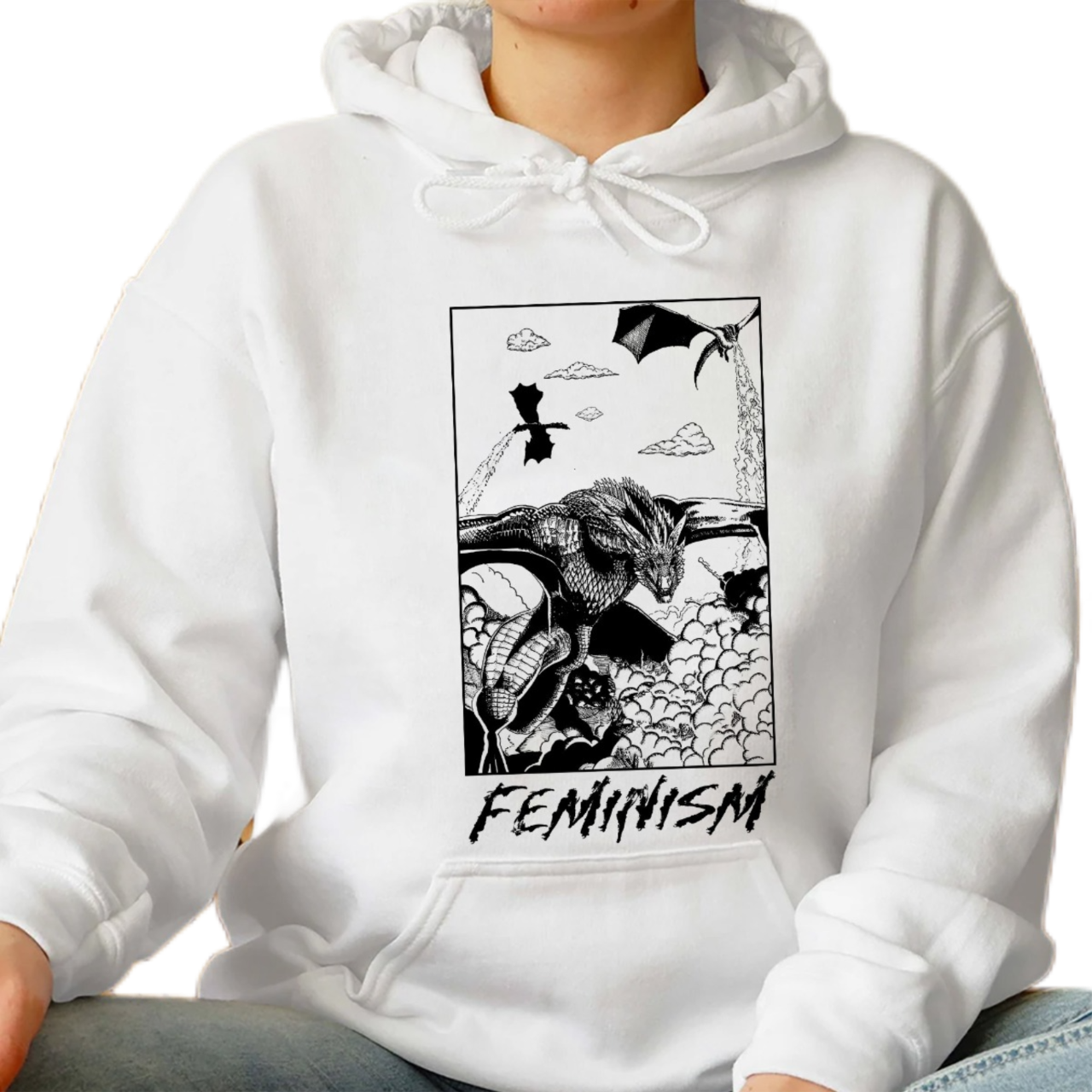 Feminism Dragon Fantasy Shirt, Trending Unisex Tee Shirt, Unique Shirt Gift, Women Empowerment Death Metal Sweatshirt,Feminism Dragon Hoodie