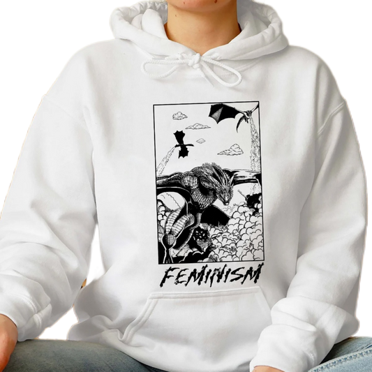 Feminism Dragon Fantasy Shirt, Trending Unisex Tee Shirt, Unique Shirt Gift, Women Empowerment Death Metal Sweatshirt,Feminism Dragon Hoodie