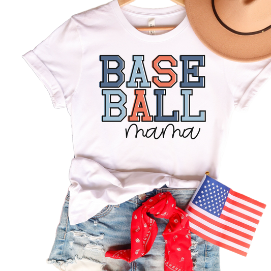 Baseball Mama Women's Shirt, America Baseball Shirt, 4th o July Shirt