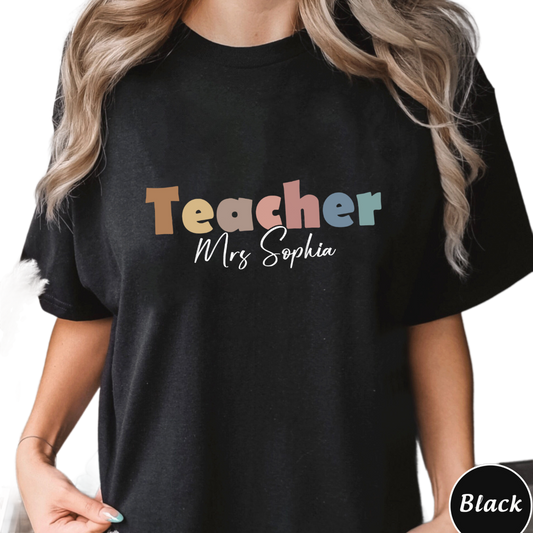 Custom Name Teacher Sweatshirt, Teacher Appreciation gift, Gift for Teacher, Retro Teacher shirt, Teacher Mrs Sweatshirt, Cute Teacher Tee