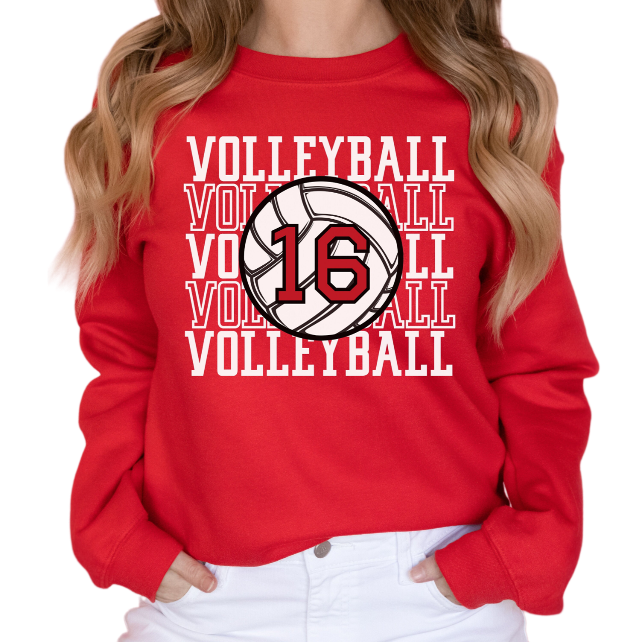 Personalized Volleyball Mom Crewneck, Volleyball Pullover, Volleyball Number Shirt, Custom Volleyball Team