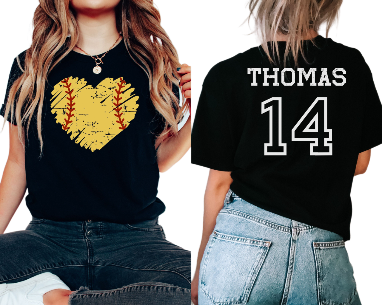 Personalized Softball Mom Shirt, Softball Fan Shirt, Cute Softball Heart Shirt, Custom Softball Team Shirt 2M