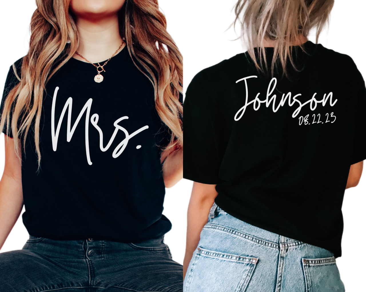 Custom Mr and Mrs Shirts, Matching Bride and Groom Shirts, Mrs Last Name tshirt, Bride and Groom Personalized tshirts