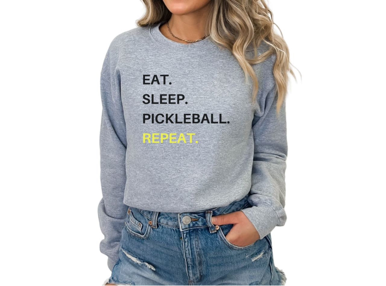 Eat Sleep Pickleball Repeat Sweatshirt, pickleball sweatshirts, pickleball sweater, love pickleball sweatshirt