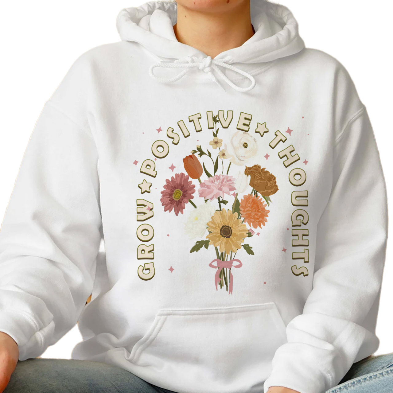 Grow Positive Thoughts Tee, Trending Unisex Tee Shirt, Unique SHirt Gift,Bohemian Style Shirt, Grow Positive Thoughts Sweatshirt Hoodie