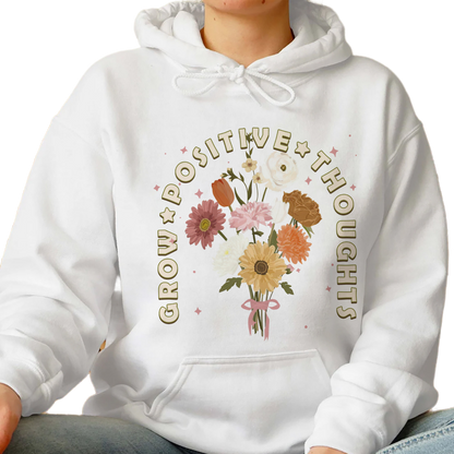 Grow Positive Thoughts Tee, Trending Unisex Tee Shirt, Unique SHirt Gift,Bohemian Style Shirt, Grow Positive Thoughts Sweatshirt Hoodie