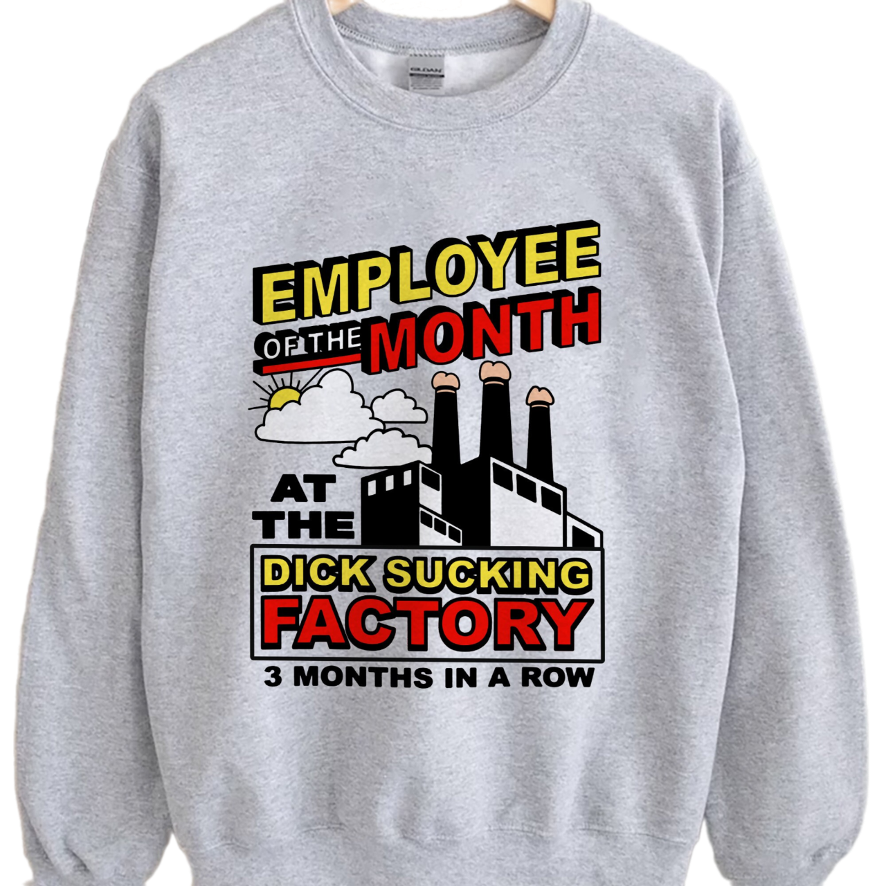 Employee Of The Month At The Dick Sucking Factory Shirt, Trending Unisex Tee Shirt, Adult Joke Funny Shirt, Unique Gift Sweatshirt Hoodie