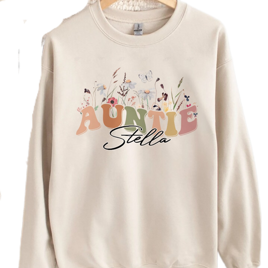 Custom Auntie Est Sweatshirt, Christmas Gift Auntie, Mother's Day Sweatshirt, Mother's Day Gift, Auntie Gifts , Aunt Gift, Aunt Shirt