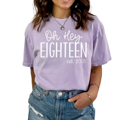 Comfort Colors 18th Birthday Shirt, Hello 18 Shirt, 18th Birthday Shirt