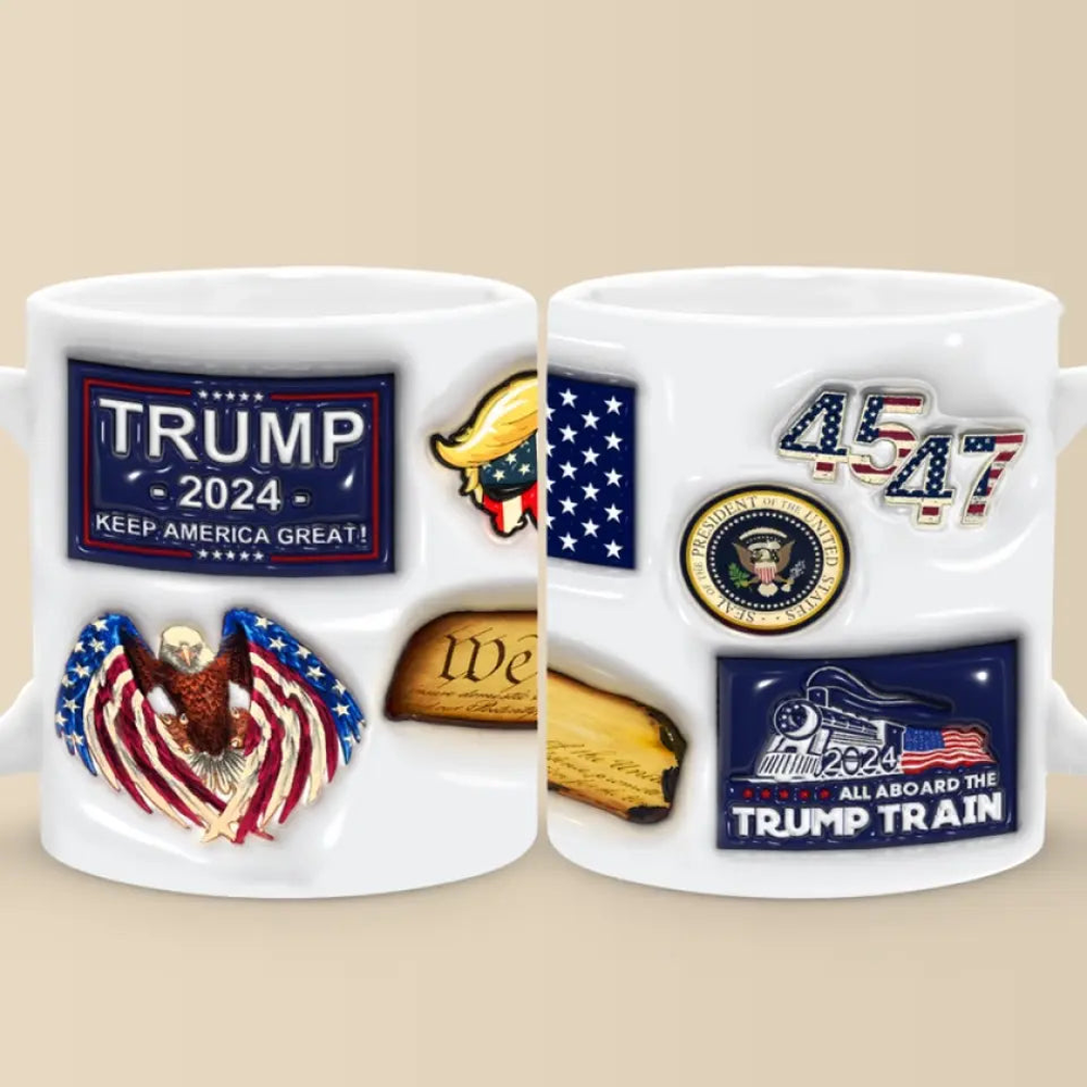 Trump 45 47 Keep America Great - US Elections 3D Inflated Effect Printed Mug, Trump Mug