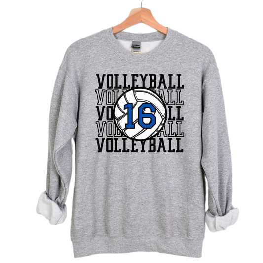 Custom Volleyball Sweatshirt, Personalized Volleyball Mom Crewneck, Volleyball Pullover, Volleyball Number Shirt, Custom Volleyball Team