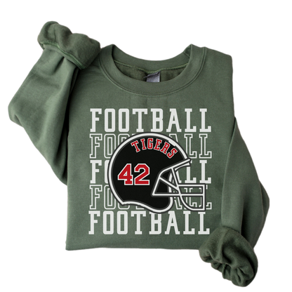 Football Sweatshirt, Personalized Football Mom Crewneck, Football Fan Pullover Shirt