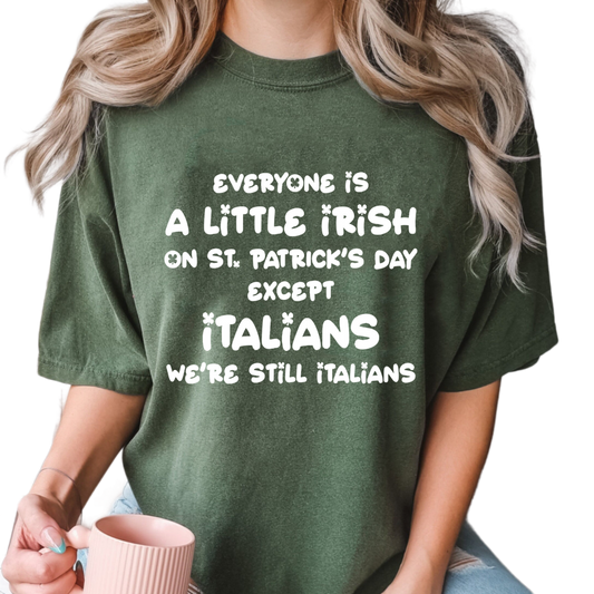 Everyone Is A Little Irish Except For Italians Shirt,Italian Irish Sweatshirt,Funny Italian St Patrick Day Hoodie,Patrick Day Lucky Shamrock