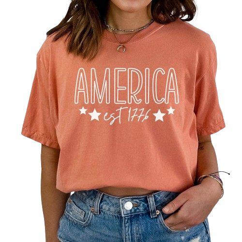 Comfort Colors America Shirt, Fourth of July Shirt, Big USA Tshirt