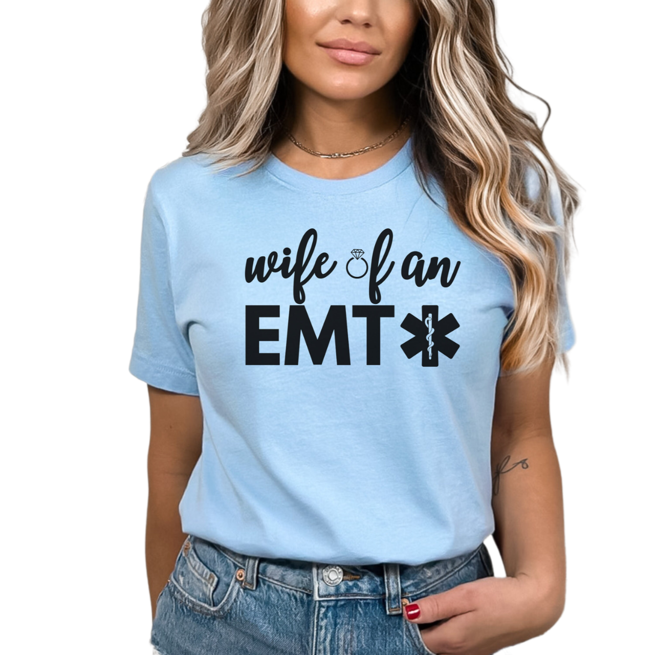 EMT wife shirt, wife of a paramedic, EMS wife shirt, first responder wife tee, emt t-shirts, emt gift, emt wife gifts