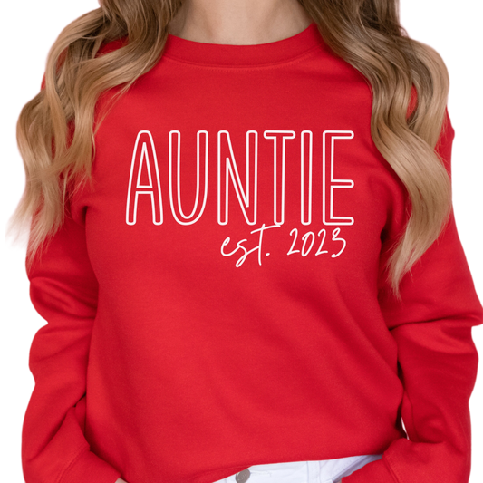 Custom Aunt Sweat Shirt, Auntie Est Shirt, New Aunt Gift, Aunt Sweat Shirt