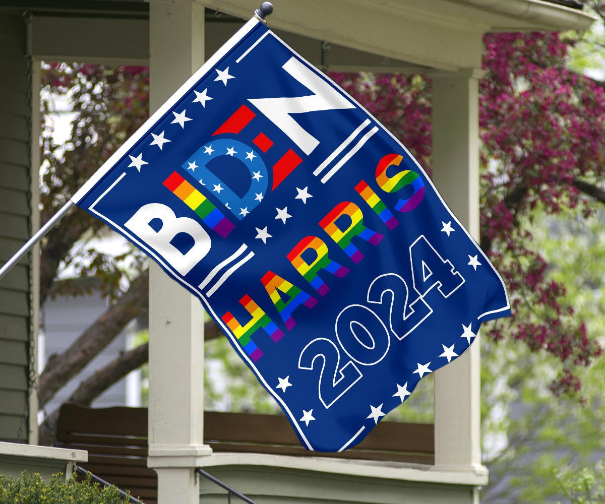 Biden Harris 2024 Gay Pride Flag LGBT Support Biden Harris 2024 Political Merchandise