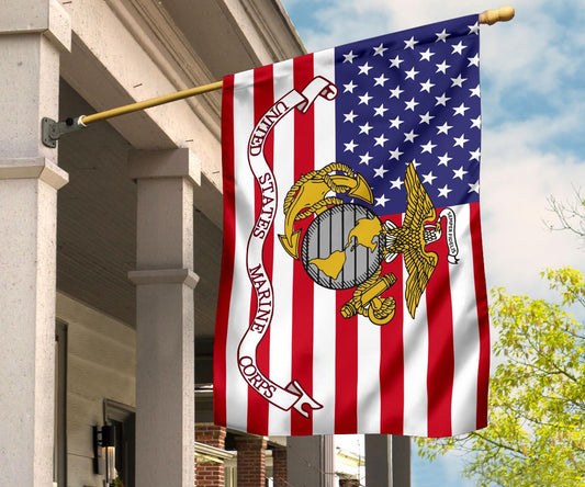 USMC Flag US Marine Corps American Flag Patriotic Marine Decor Indoor Outdoor