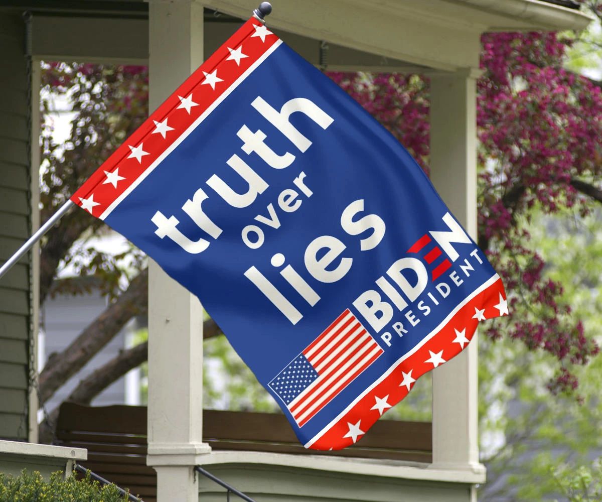 Truth Over Lies Biden President American Flag Biden Harris 2024 Political Campaign Merchandise