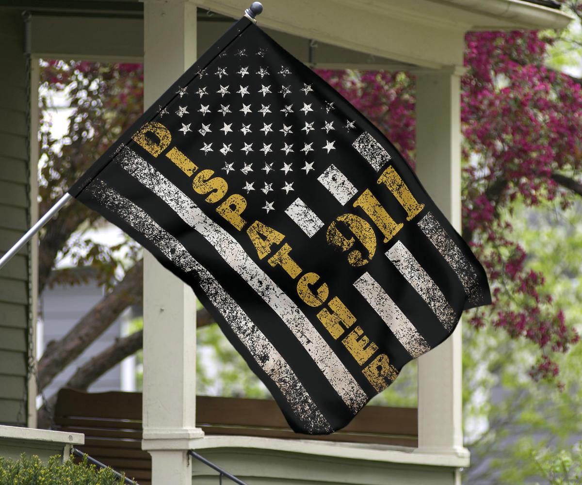 911 Dispatcher Yellow Line Flag Thin Gold Line Dispatcher Flag 911 Dispatcher Gift