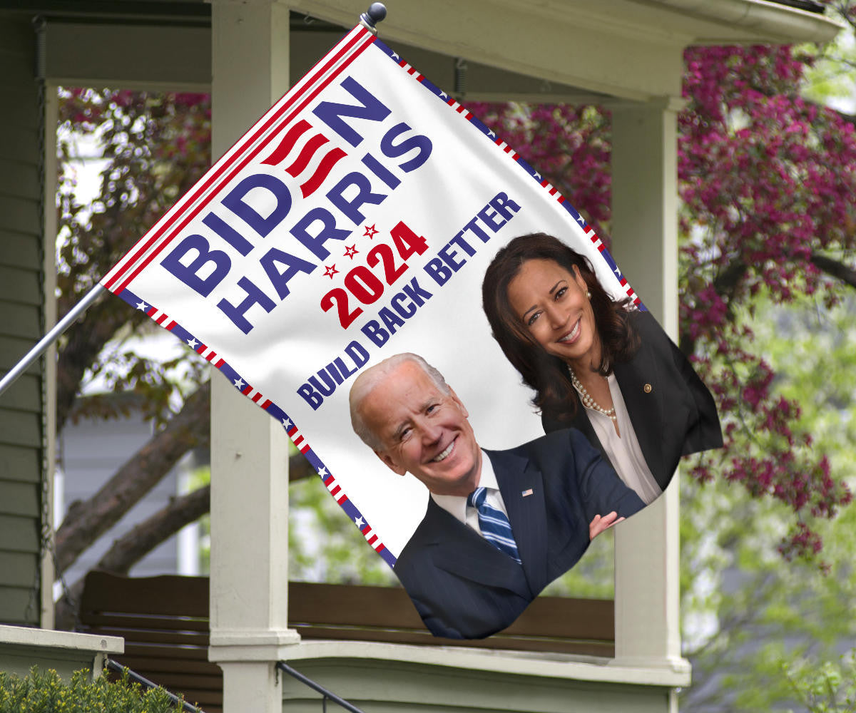 Biden Harris 2024 Build Back Better Flag Joe Biden 2024 Slogan Election Political Flag