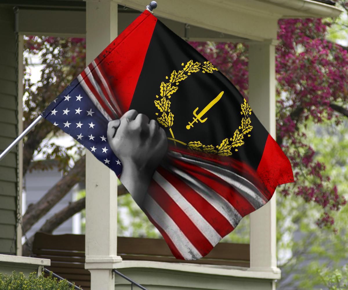 Black Heritage Flag And American Flag African Black American Heritage Flag 1976 For Sale