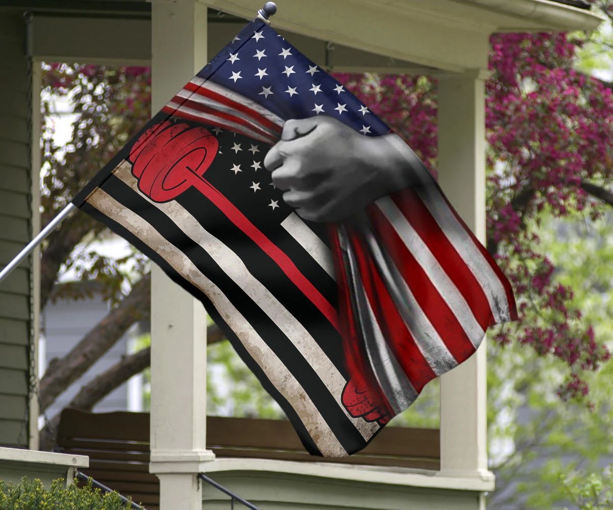 Barbell Fitness Inside American Flag Home Gym Decorations Garden Decor