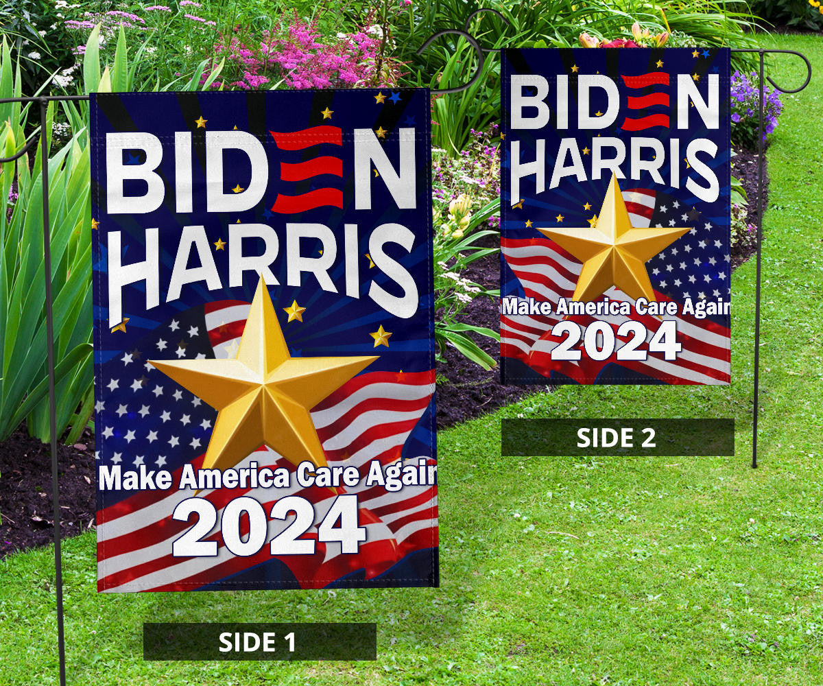 Biden Harris 2024 Flag Make America Care Again Joe Biden Presidential Election Flag