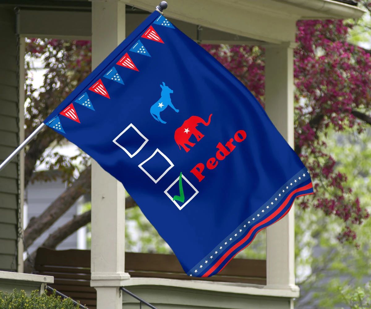 Vote For Pedro Flag Funny Halloween Seasonal Gifts Front Yard Decor Ideas Family Presents