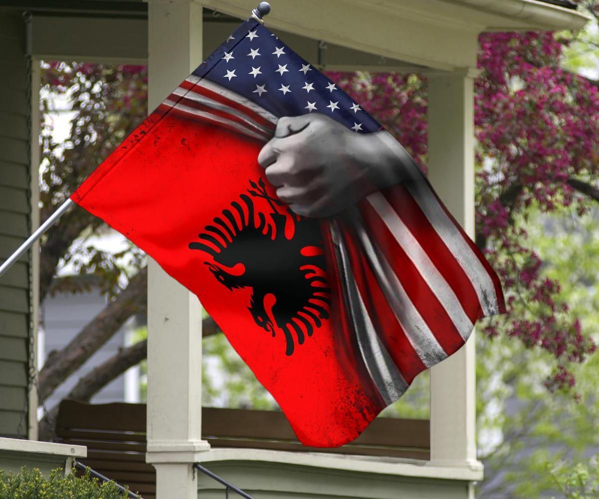 Albanian Flag And American Flag Vintage Old Retro Patriotic Independence Flag Day Of Albanian