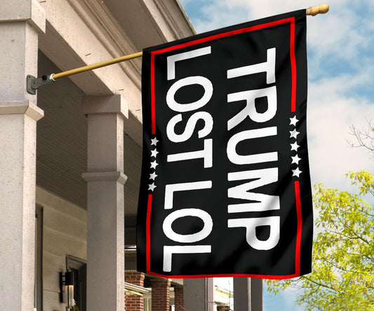 Trump Lost Flag Lol Funny Anti Trump Flag Merchandise Indoor Outdoor Decor