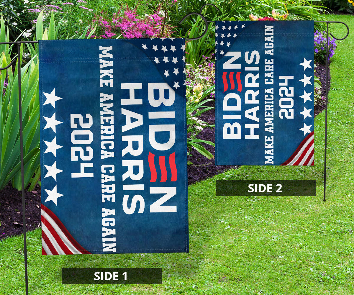 Biden Harris 2024 Flag Make America Care Again Pro Joe Biden 2024 Slogan Merchandise