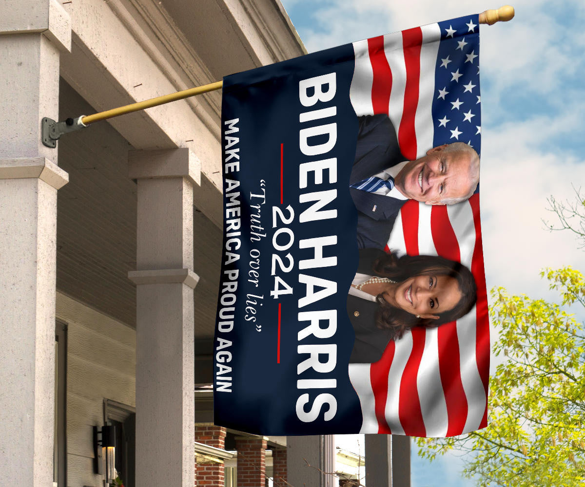 Biden Harris 2024 Flag Truth Over Lies Make America Proud Again Biden Harris Merchandise