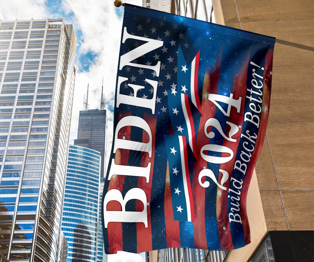 Biden 2024 Build Back Better Flag Vote Joe Biden 2024 Campaign Merch For Sale